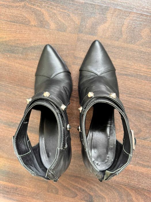 Botine Dama Piele Naturala Negru