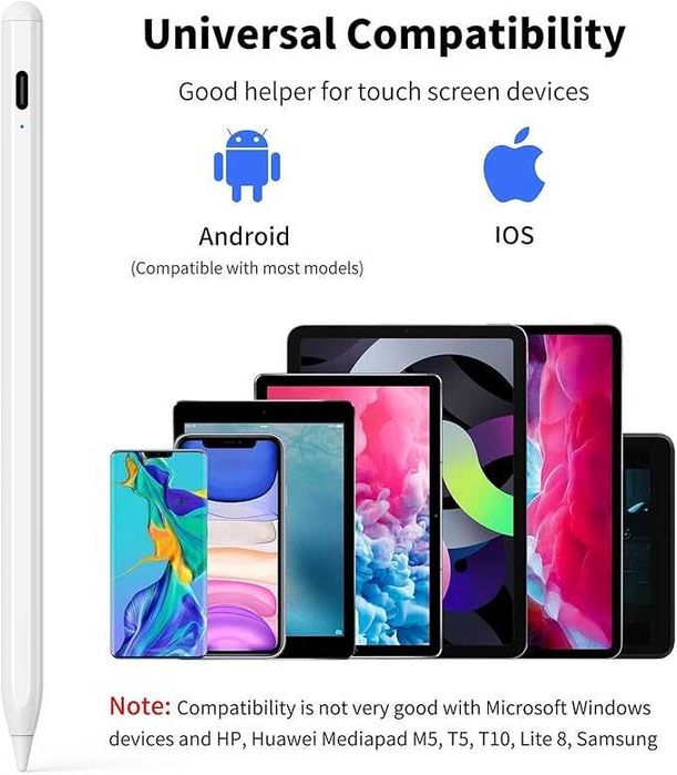 Стилус, съвместим с iPad, LEZUN Stylus 1.5 мм за Android iOS Stylus