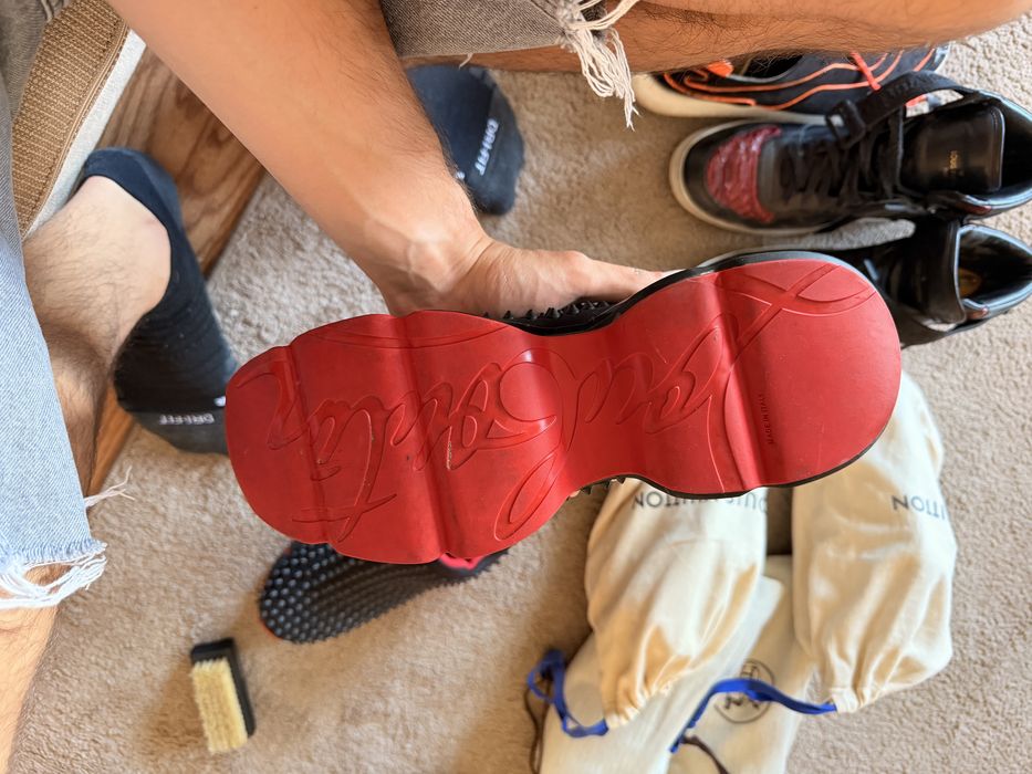 Оригинални маратонки Christian Louboutin Spike Sock Black Red