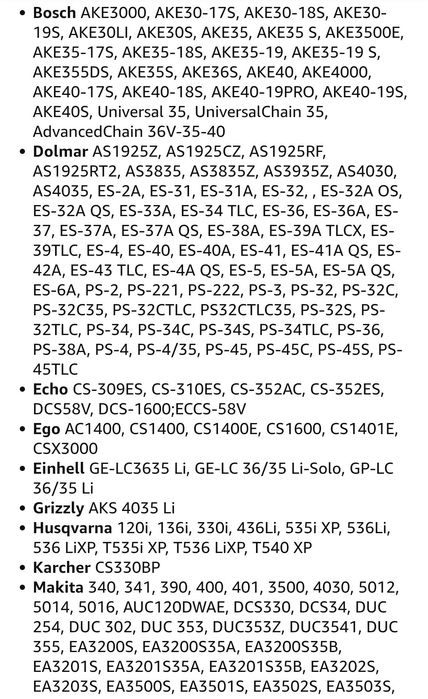 Верига Oregon за електрическа резачка Einhell GE-LC 36/35 Li-Solo, 35cm, 3/8" LP, 1,1mm 
Размер на веригата 35cm, 3/8" LP, 1,1mm
Цената е за брой!