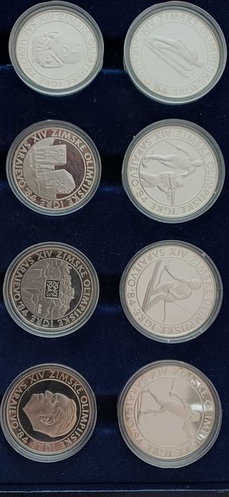 Сребърни монети Олимпийски игри Сараево 1984