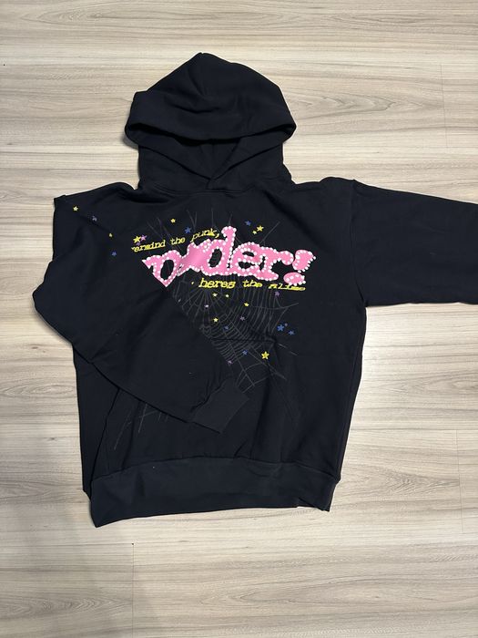 Sp5der P*NK V2 Hoodie Black