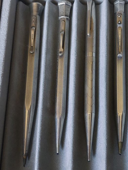 Creioane mecanice Victoriene si Art Deco din argint