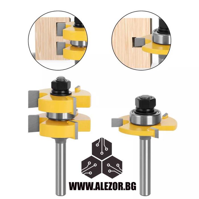Фрезери нут - перо комплект, захват 8мм, детайл до 32 mm, 20200030