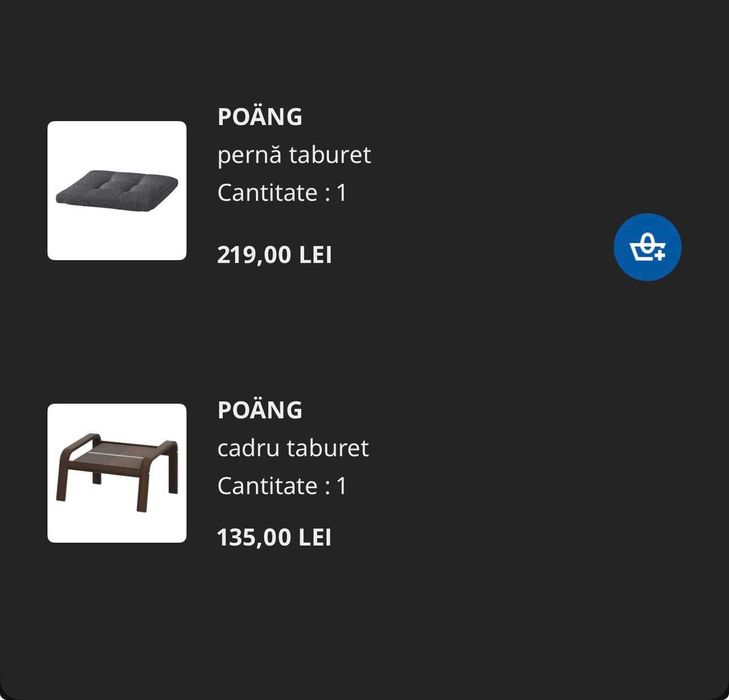 Taburete /scaun pentru picioare Poang IKeea