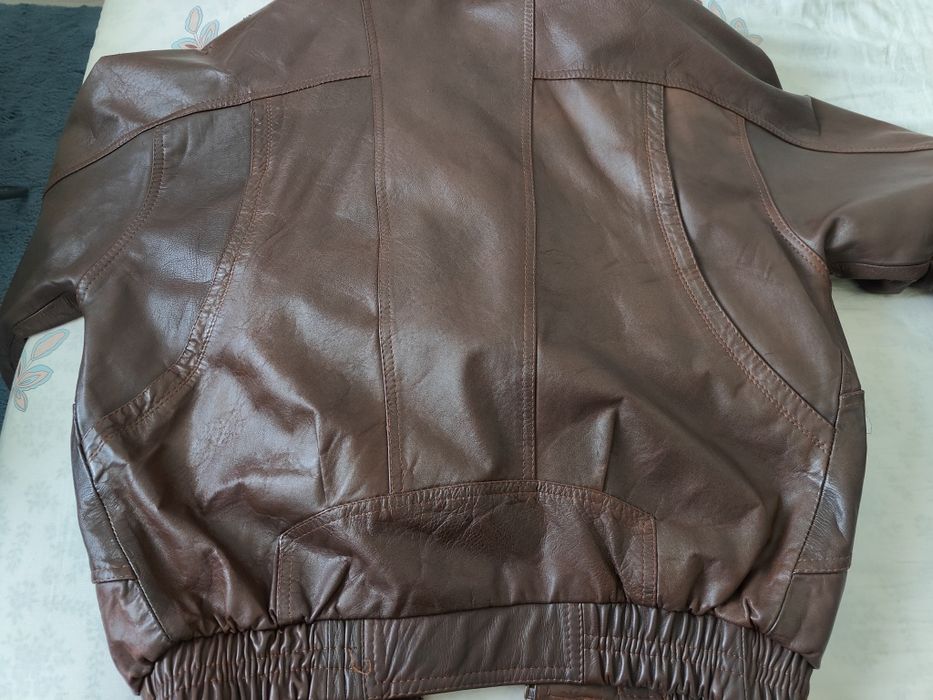 Geaca din piele naturala maro