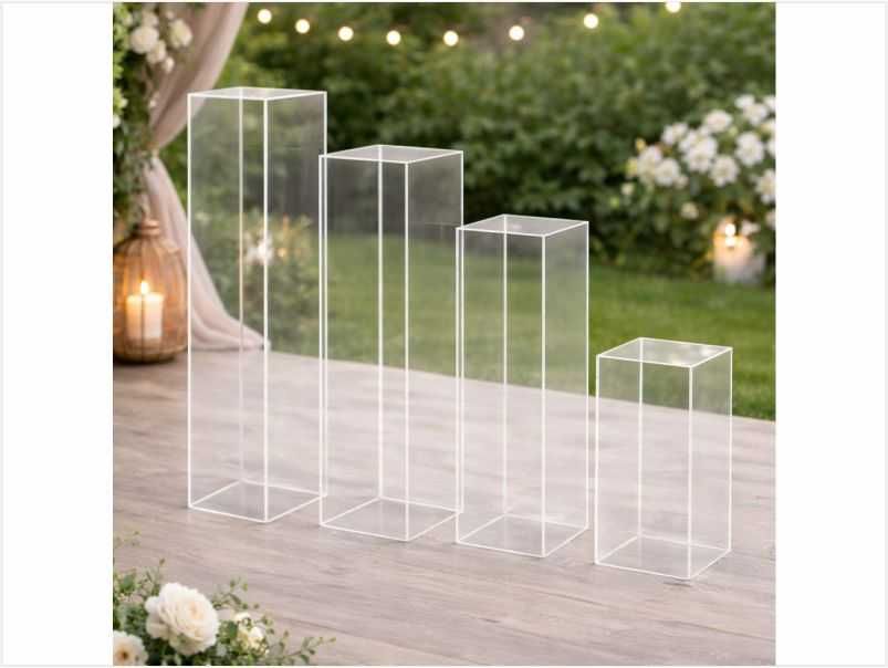 Комплект плексигласови стойки за торти и декор – различна височина