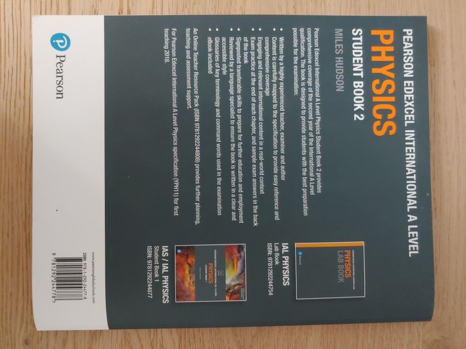 Pearson Edexcel Int AS/A Level Physics Student book 1, 2 & Lab book