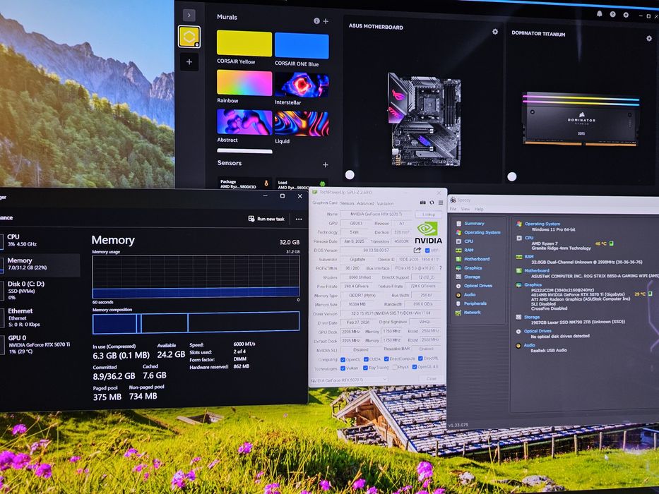 Pc Gaming-Ryzen 7 9800X3D-Rtx 5070Ti-32 Gb Ddr5-Ssd 2Tb-NOU