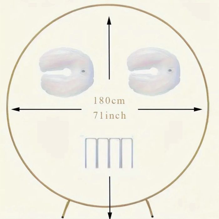 Под наем: арка, винил, статив, помпа за балони, табелки за маса