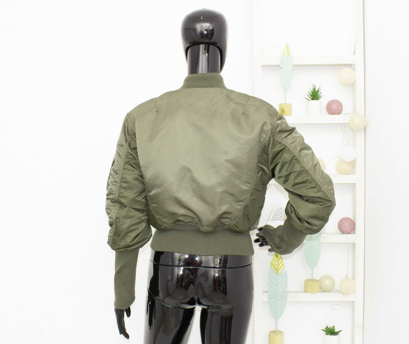 ALPHA INDUSTRIES MA-1 Cyber дамско яке бомбър зелено сатенено късо XS