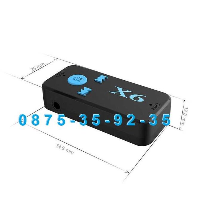 X6 Bluetooth Audio Aux Adapter блутут адаптер с микрофон и Карта Памет