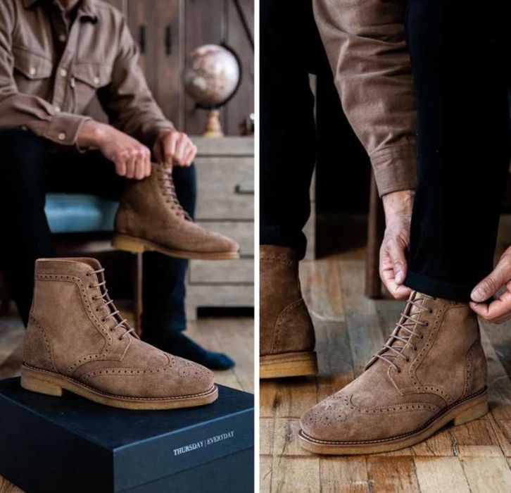 Ghete lace up wingtip Frank Wright 45 piele naturala moale