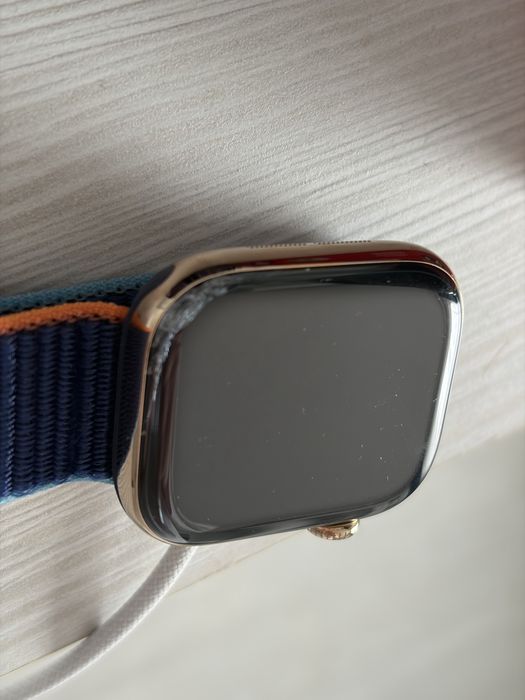 Garantie 2027+Ceas Apple Watch 11 GPS + Cellular, Carcasa Gold Titanium 42mm, Gold Milanese Loop