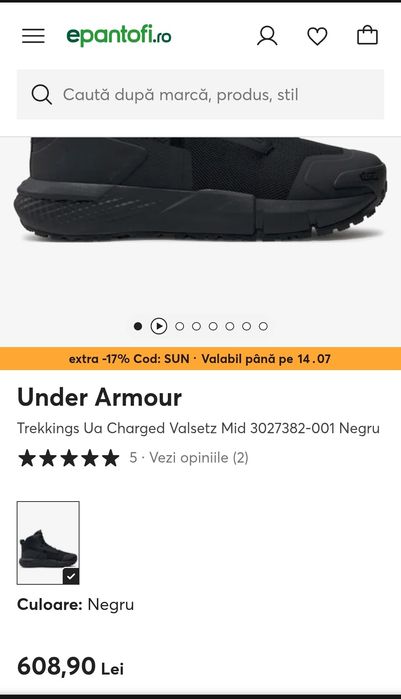 Under Armour UA Charged Valsetz Mid 44/ 9UK negri
