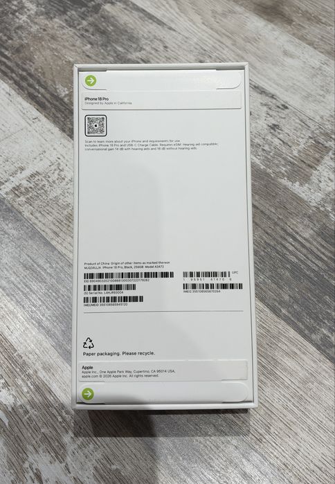 iPhone 18 Pro Black, 256GB, USA, Отключен