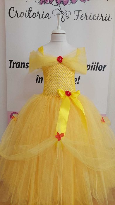 Rochita TUTU Printesa Belle Frumoasa si Bestia Soare Serbare Stea Vara