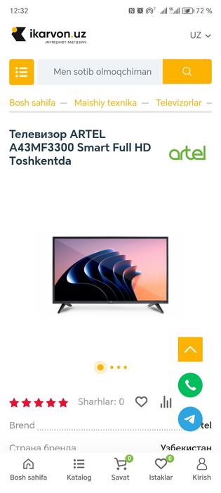 TV Led artel 43 smart