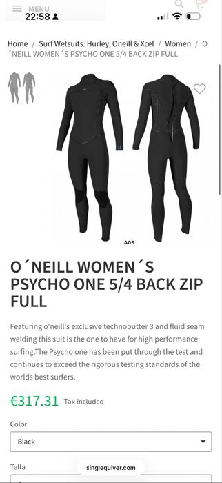 O’Neill Women’s Psycho One 5/4 Back Zip Full