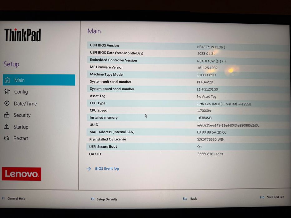 Lenovo ThinkPad X1 Carbon Gen 10 21CB - i7 1255U/16 GB RAM - 1 TB