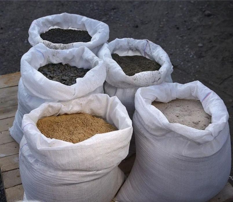 Песок, Отсев, Сникерс, Щебень в мешках