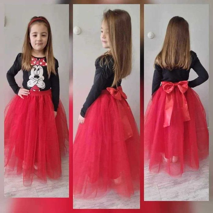 Детска червена пола,пачка