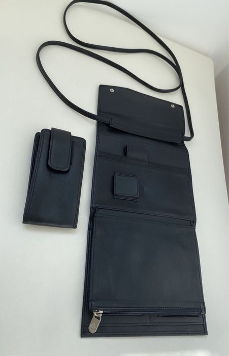 Малка многофункционална чанта от естествена кожа