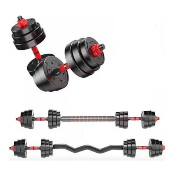 Комплект дъмбели  с крив и прав лост   20 кг- Най добра цена Премиум