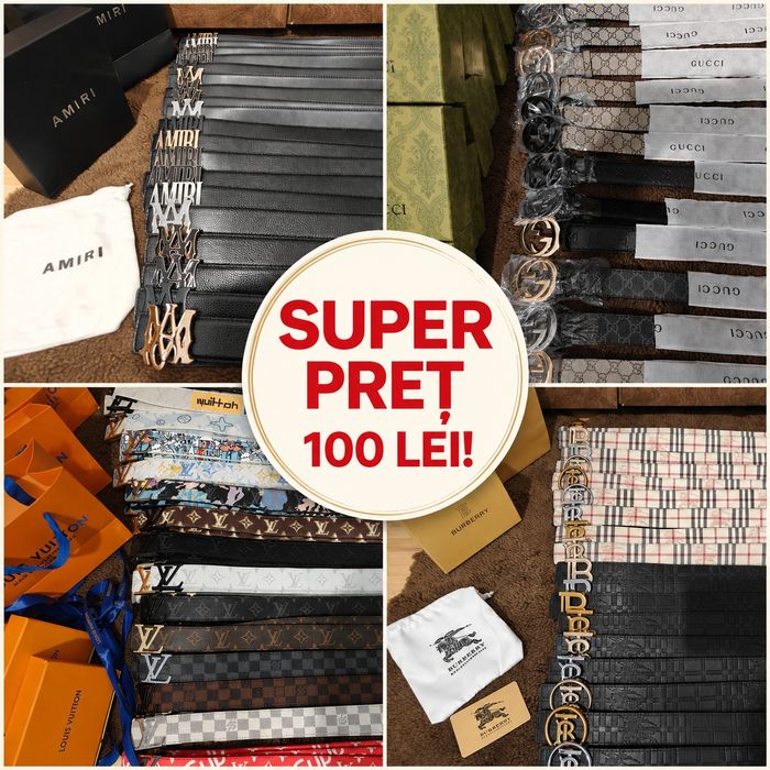 Curele Louis Vuitton / Gucci / Amiri / Burberry la SUPER PRET lot 110 cm