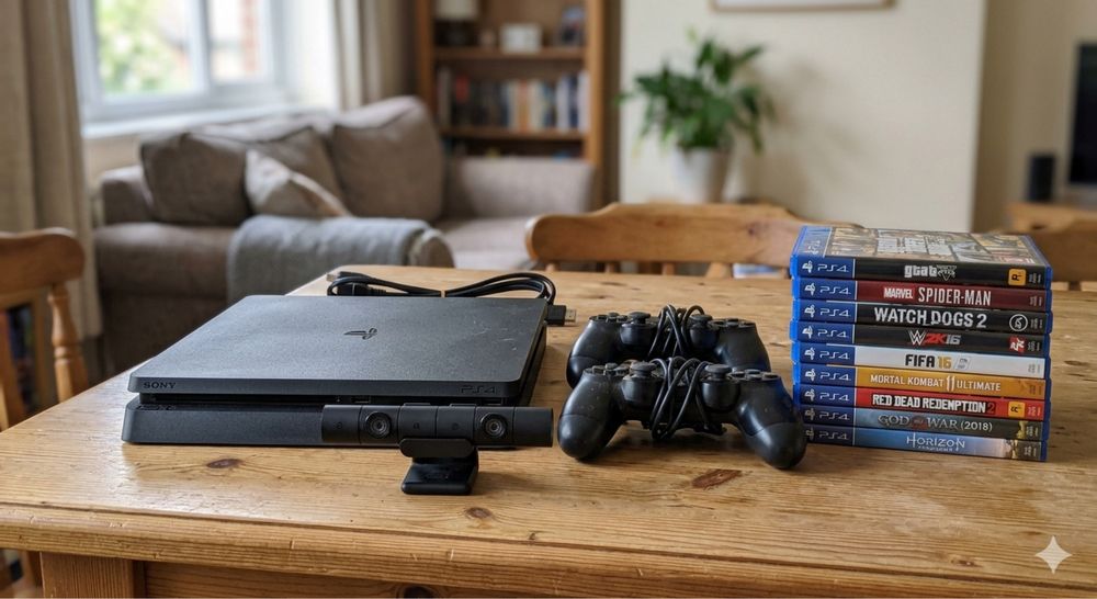 PS4 Slim 500GB + 2 Controller + Cameră + Jocuri