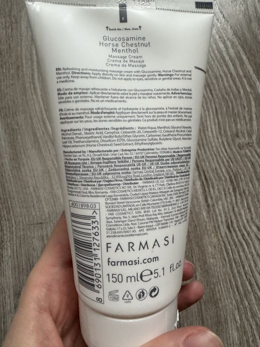 Crema de masaj cu Glucozamina, Castan Salbatic si Mentol