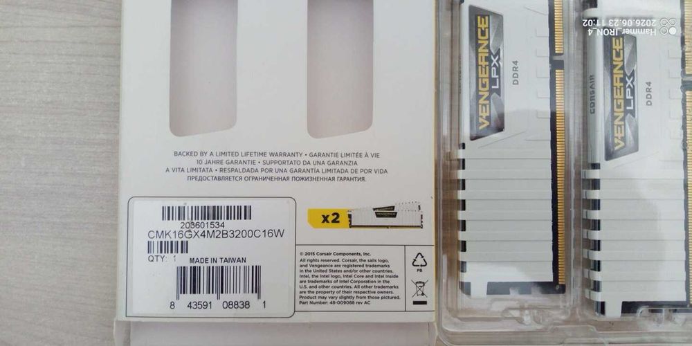 Corsair VENGEANCE LPX 16GB (2x8GB) DDR4 3200MHz CMK16GX4M2B3200C16W