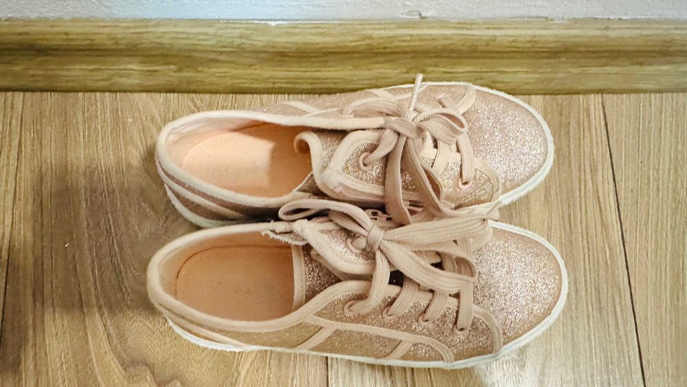 Tenisi Nelli Blu, fete, roz sidefat - mar. 34