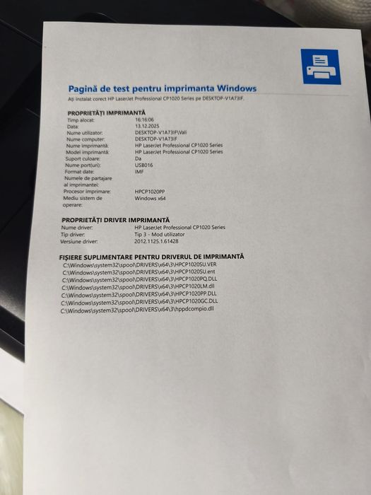 Imprimanta laser color HP cp1025