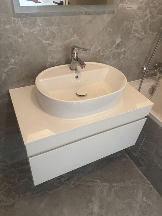 Set lavoar + mobilier baie masca lavoar nou Delta Studio 80 cm