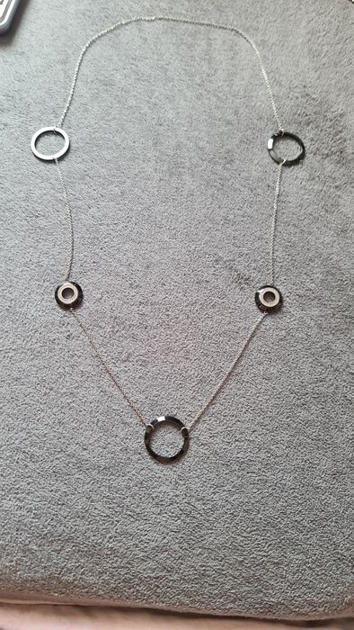 Superb colier argint 925,France,Black și pietre stralucitoare