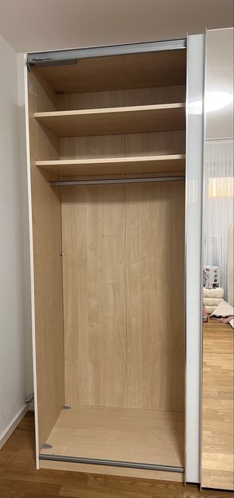 Dressing/ Dulap 270/222/69 cm 3 usi culisante sticla alba/oglinda