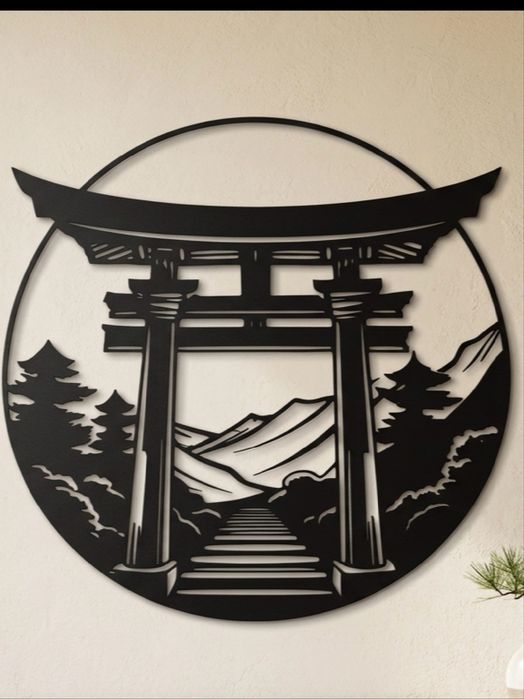 Templu japonez in peisaj montan