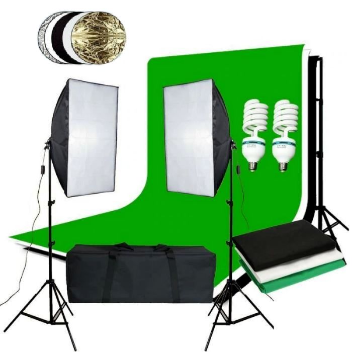 Софтбокс 2бр комплект с фонова система и светлоотразители