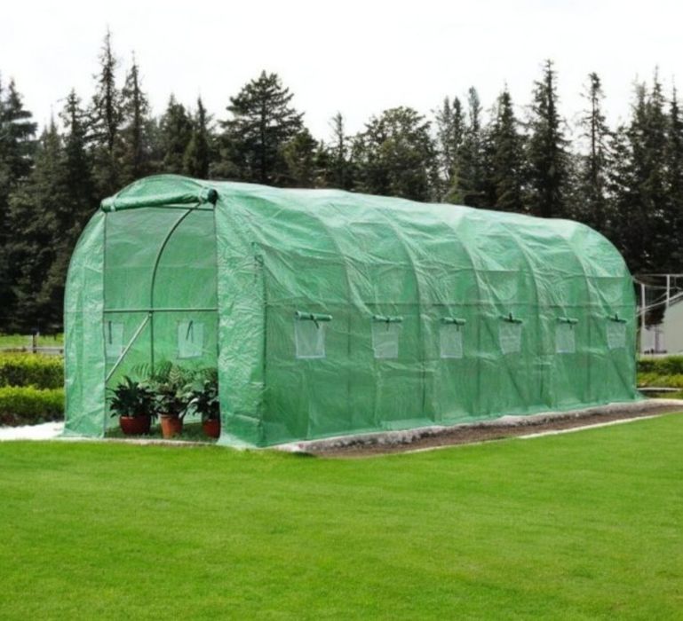 Тунелна Оранжерия 400х300х200см 2 Врати и 8 Прозореца