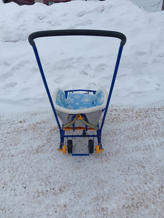 Санки с выдвижными колесами