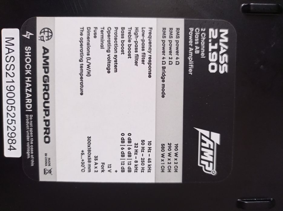 Продам усилитель amp 2.190