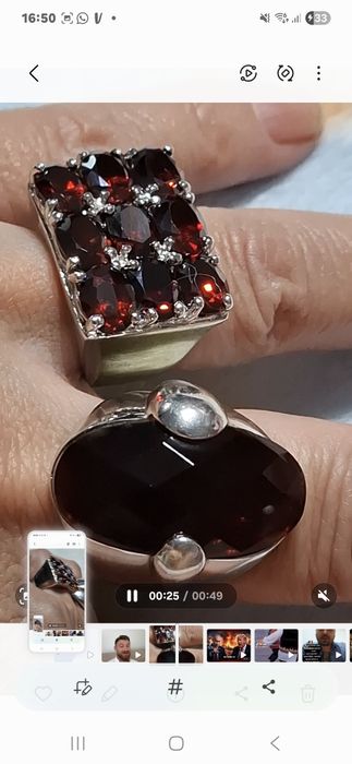 Inele masive din argint cu granat