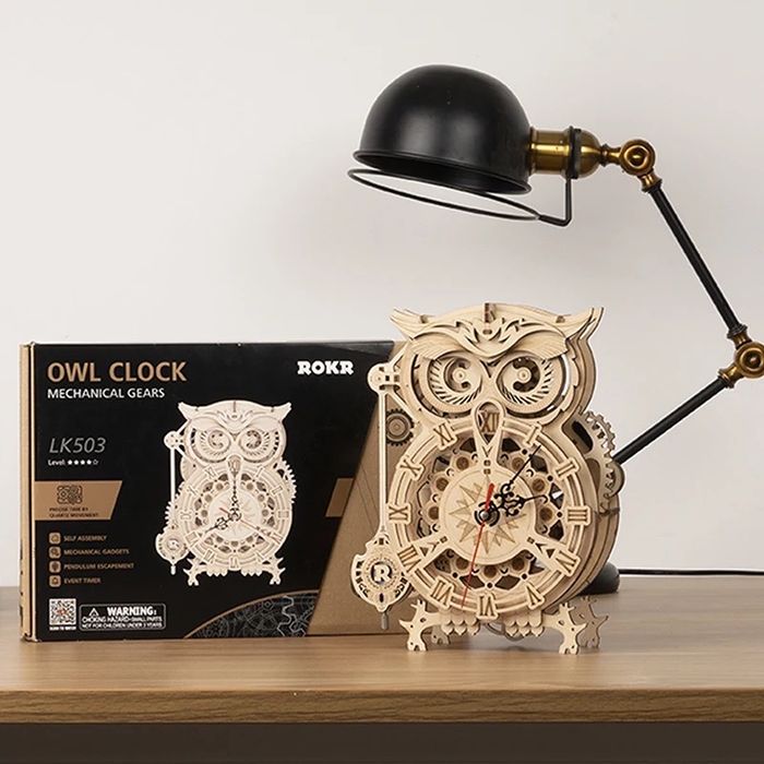 3D деревянный конструктор “OWL Clock” Robotime