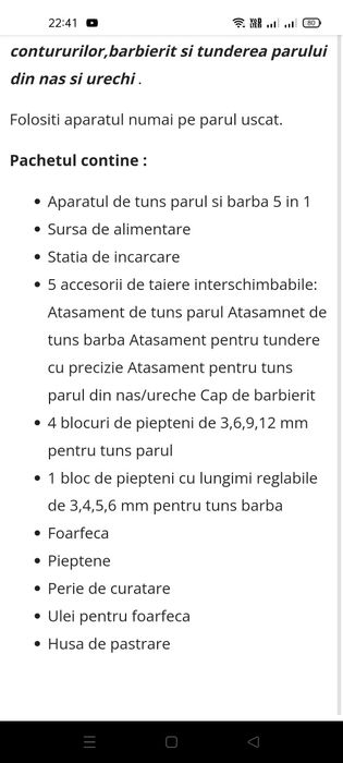 Masina tuns cu acumulator SilverCrest 5 in 1 noua