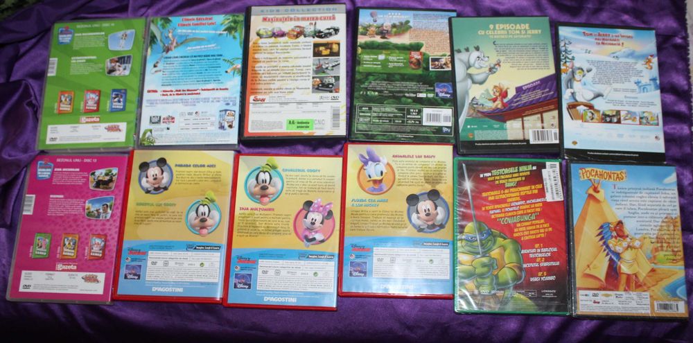 DVD Disney Desene animate Mulan Ice Age Epoca de gheata Testoasele Ninja Pocahontas Deasupra tuturor Povesti cu Tom si Jerry