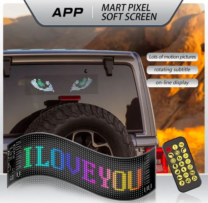 Panou afisaj LED matrix flexibil 9.2 x 37.4 cm Ochi Camion devil eyes