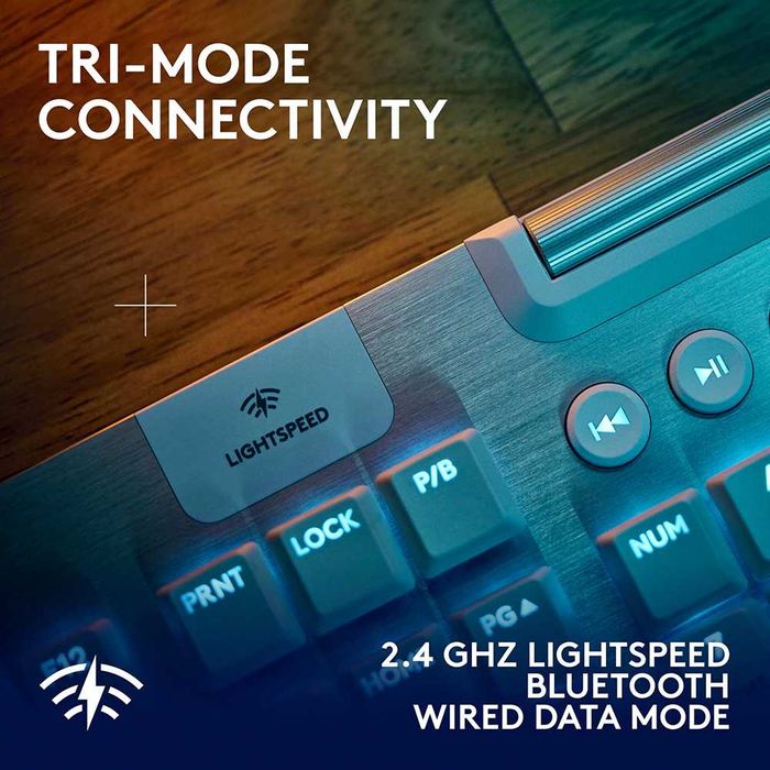 Tastatura Gaming Wireless mecanica LOGITECH G915 X Lightspeed Tactile Switches, Bluetooth, USB, Layout US INT, alb | Ca nouă | Garanție