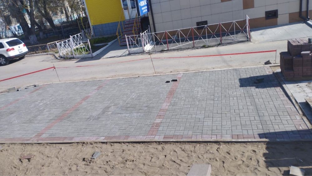 Укладка брусчатки. Асфальт