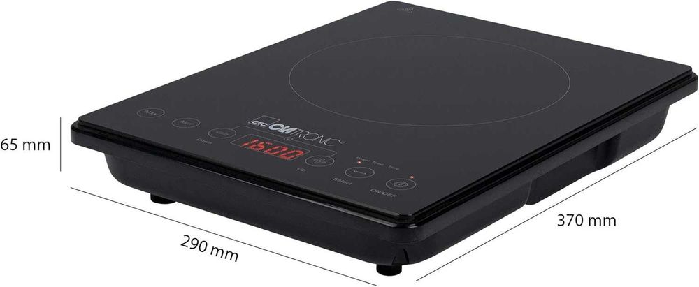 Индукционен котлон Clatronic 3569, Керамика,2000W,LED дисплей, 10 нивa